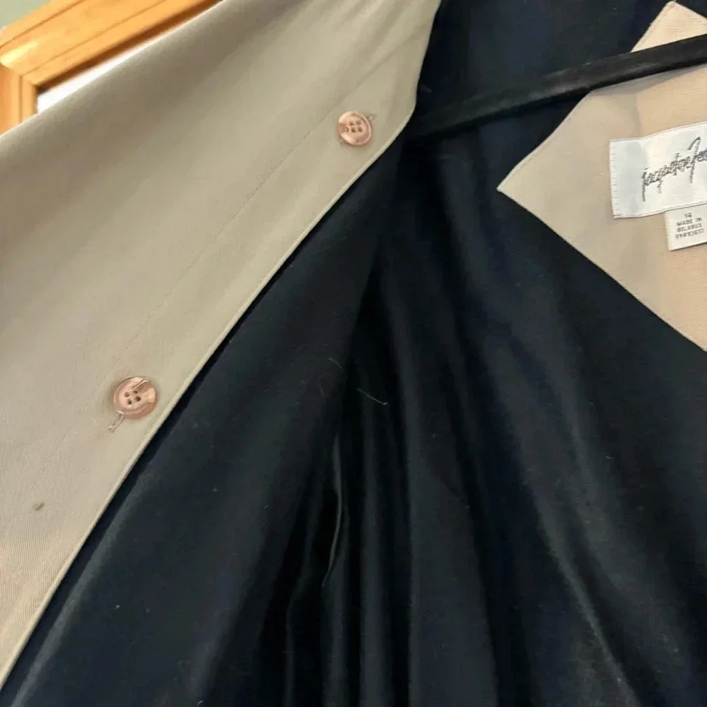 Jaqueline Ferrar‎ Vintage Women's Long Button Out Wool Lined Trench Coat